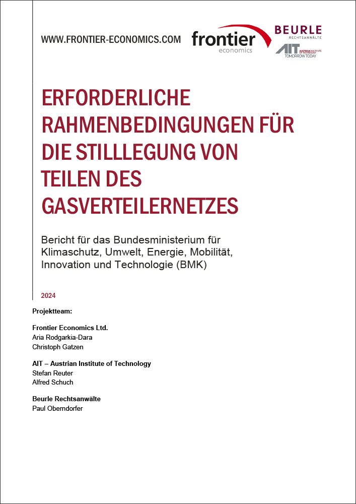 Erforderliche Rahmenbedingunen für die Stilllegung von Teilen des Gasverteilernetzes, Titelbild