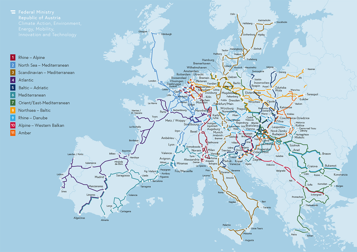 EU Rail Freight Corridors Map 